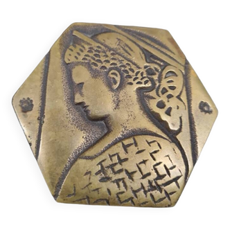 bronze jewelry box art bust of a woman "delabre"