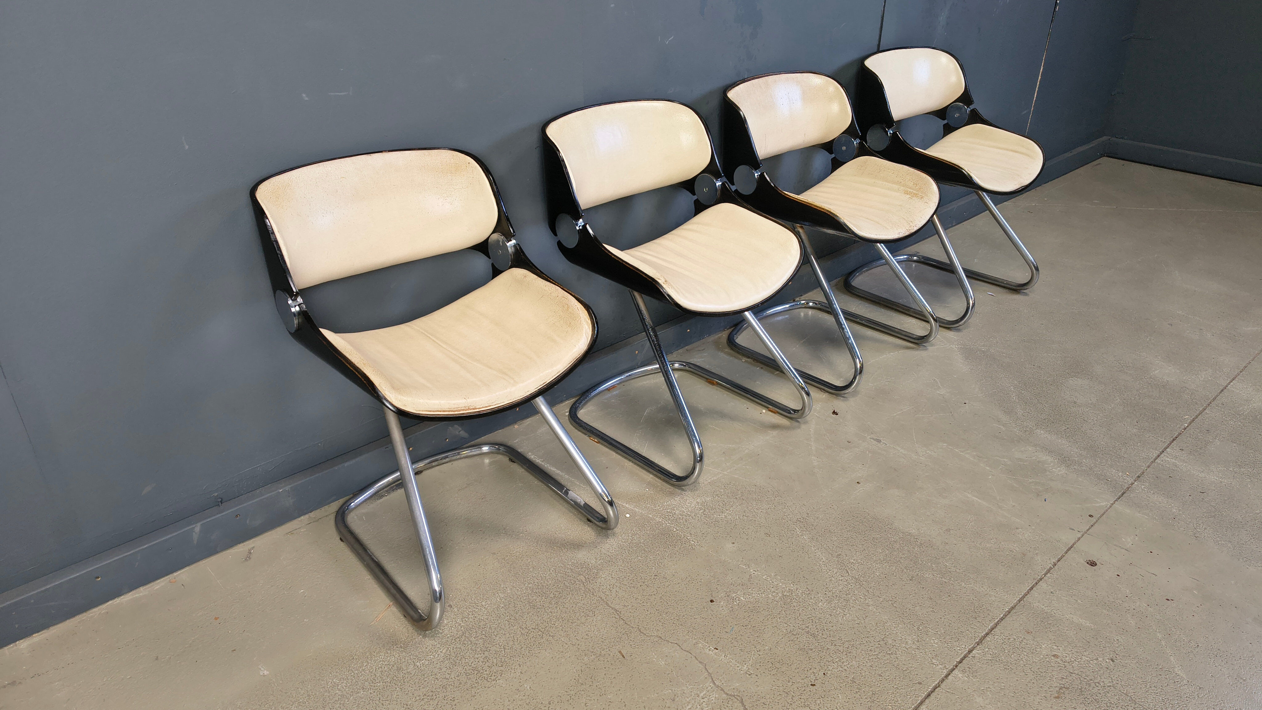 Set of Arpege dining chairs Étienne Fermigier for Baumann, 1970s