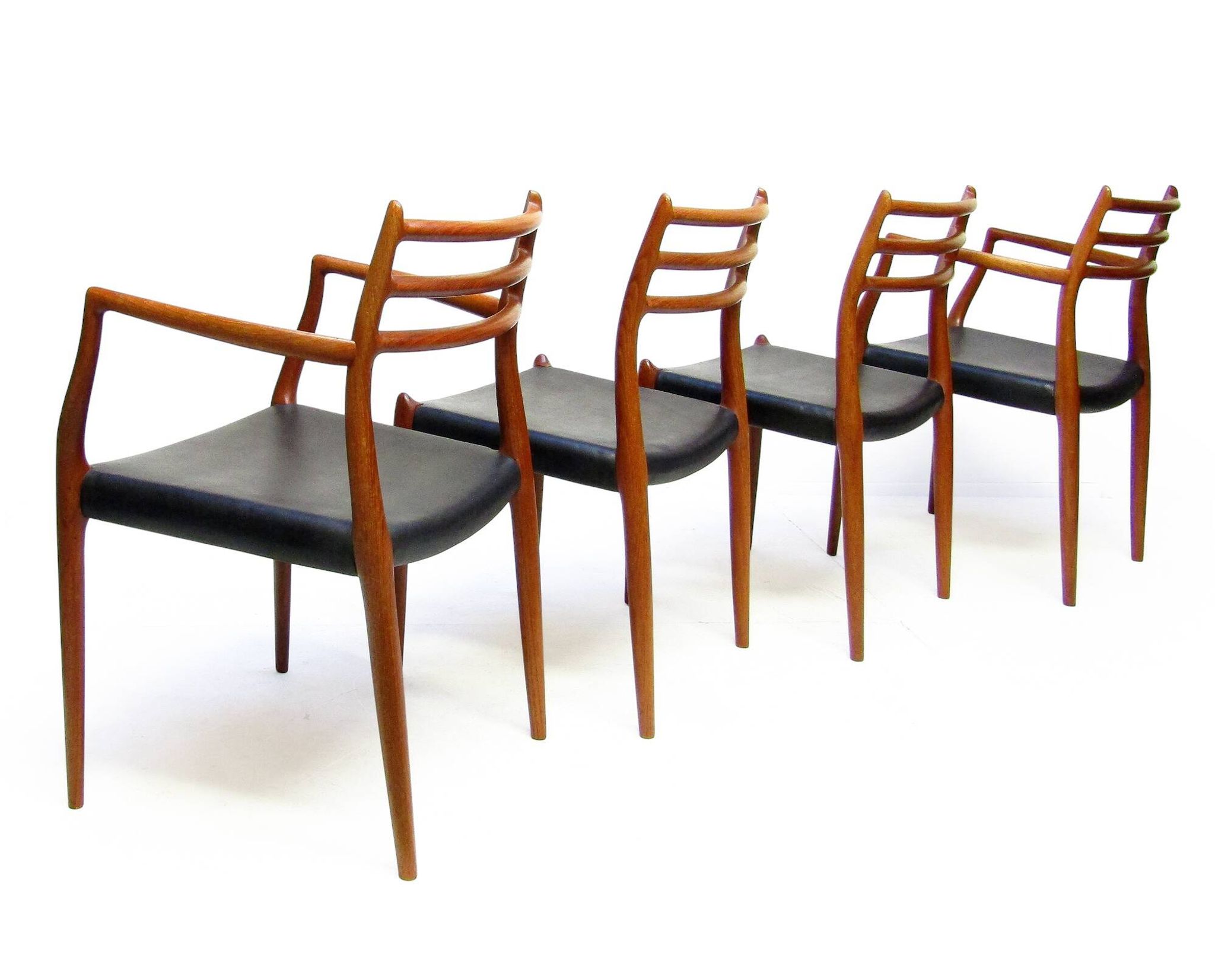 Set of Four 1950s Danish Model 62 and Model 78 Dining Chairs by Niels Molle