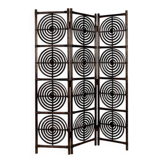 Dark brown rattan screen