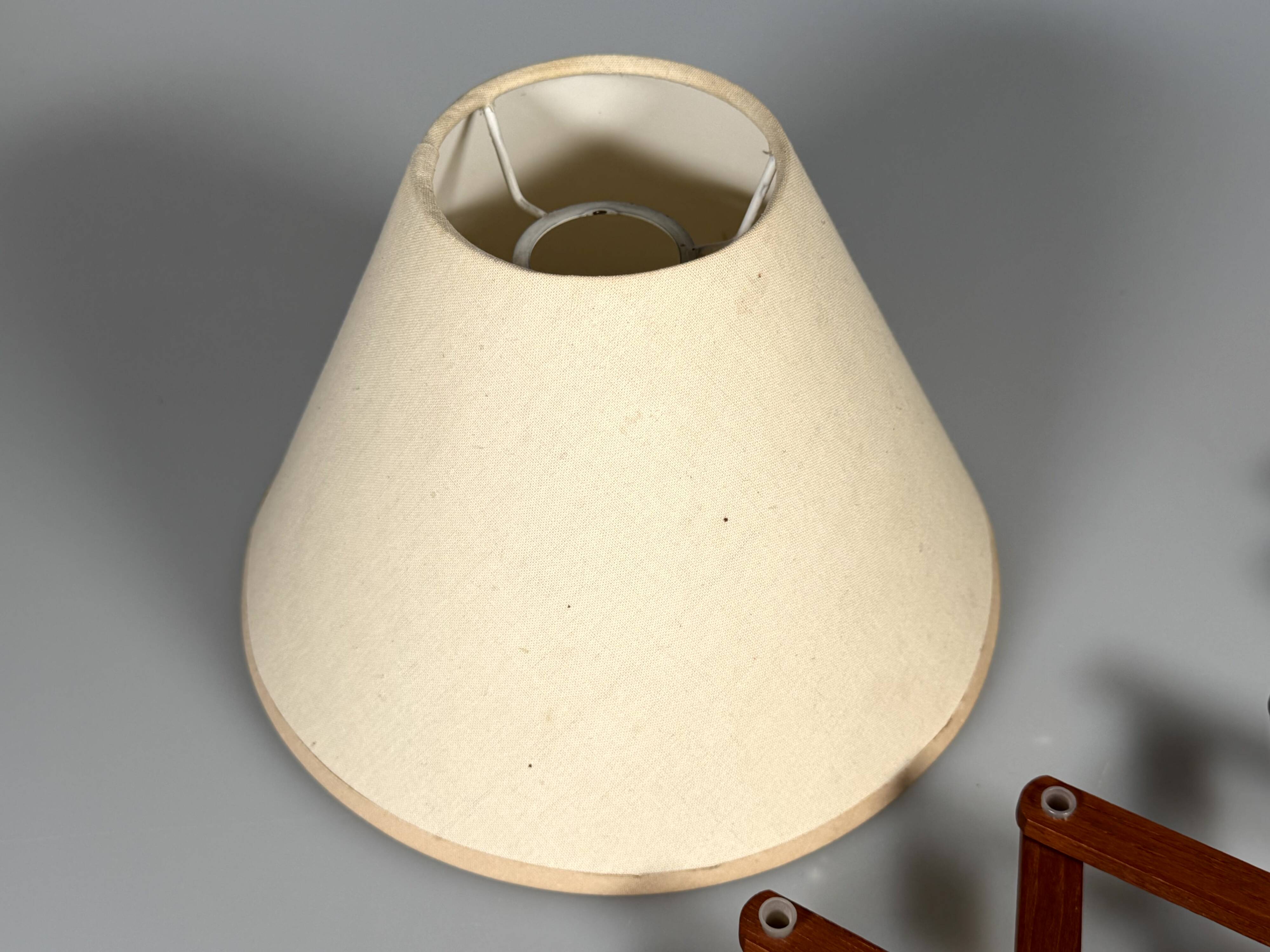 Applique murale des années 1960 1970, lampe ciseaux en teck, Danemark, design danois