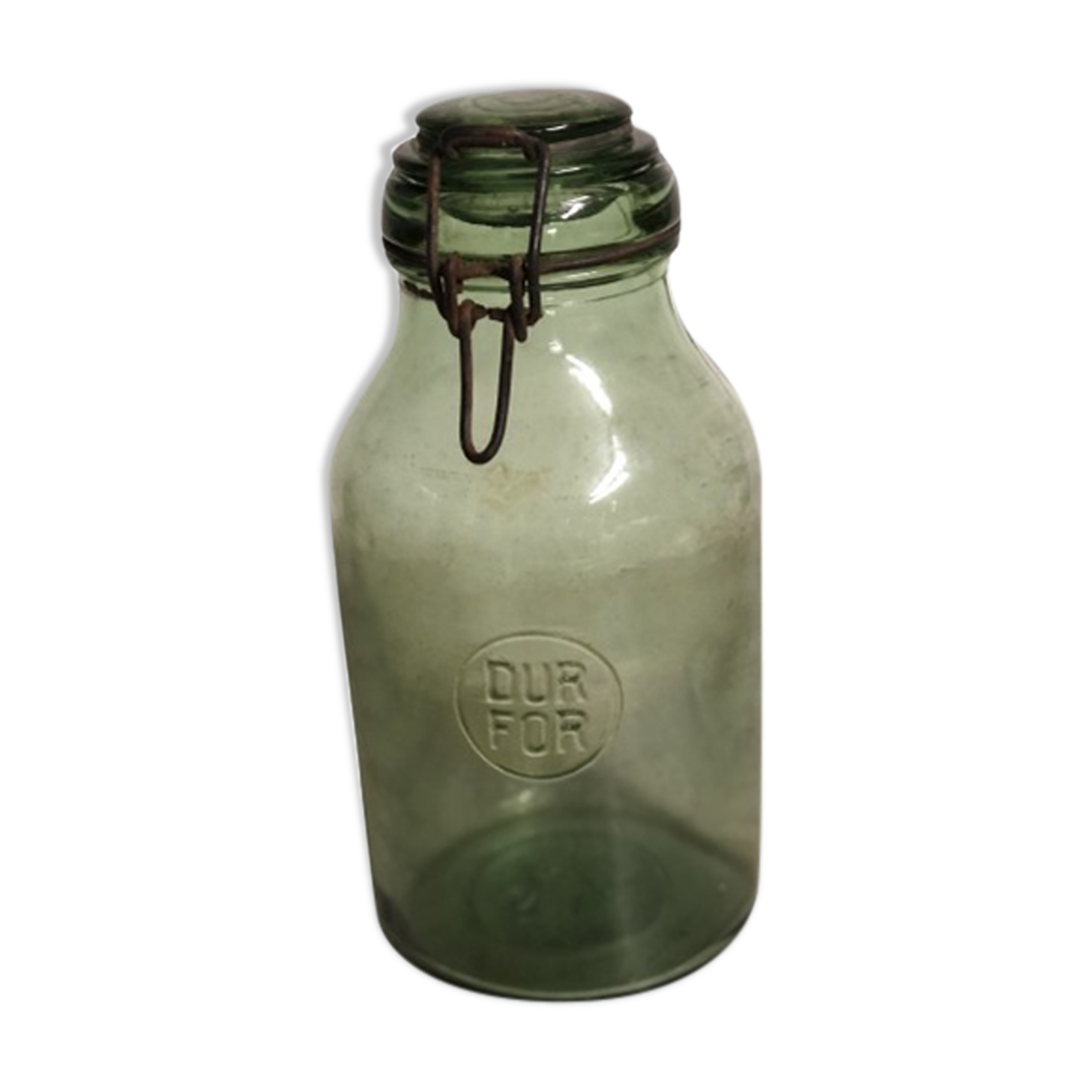 Canning jar green glass