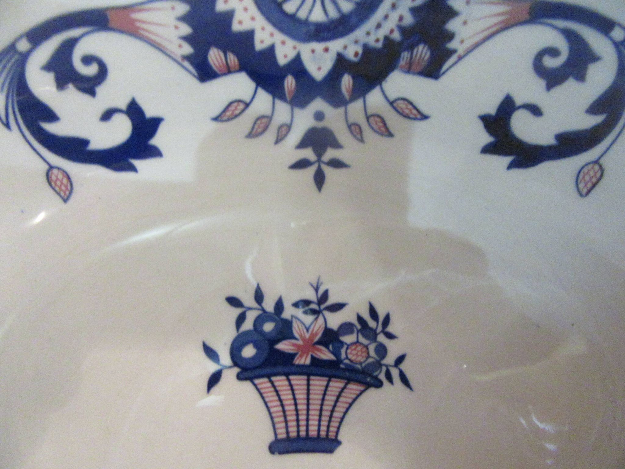 Ravier or small oval dish longchamps ceramics rouennais model