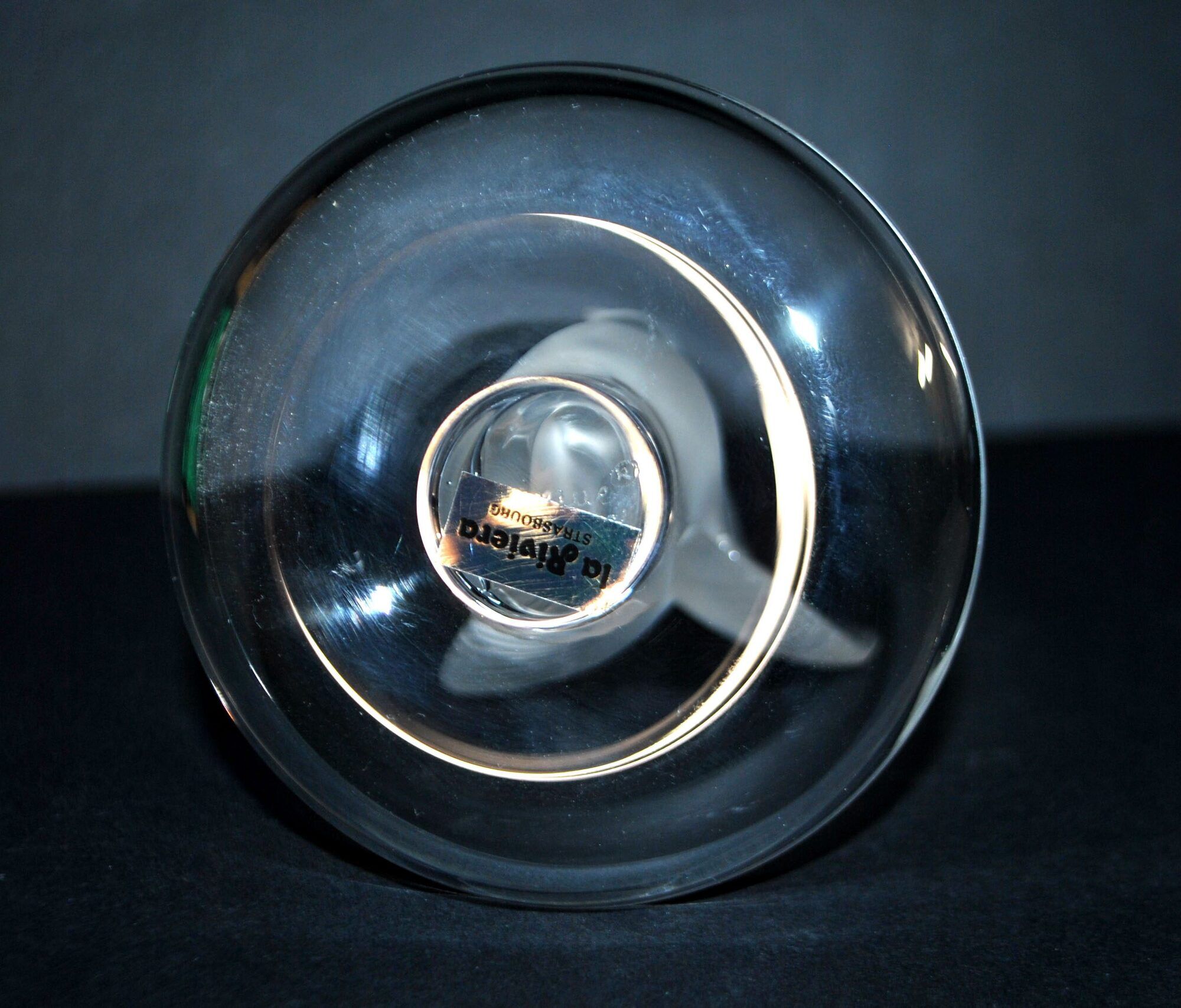 Lalique ashtray dish bird dove in frosted crystal and signed