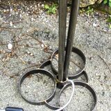 Large tripod steel lamppost and blown glass 1970