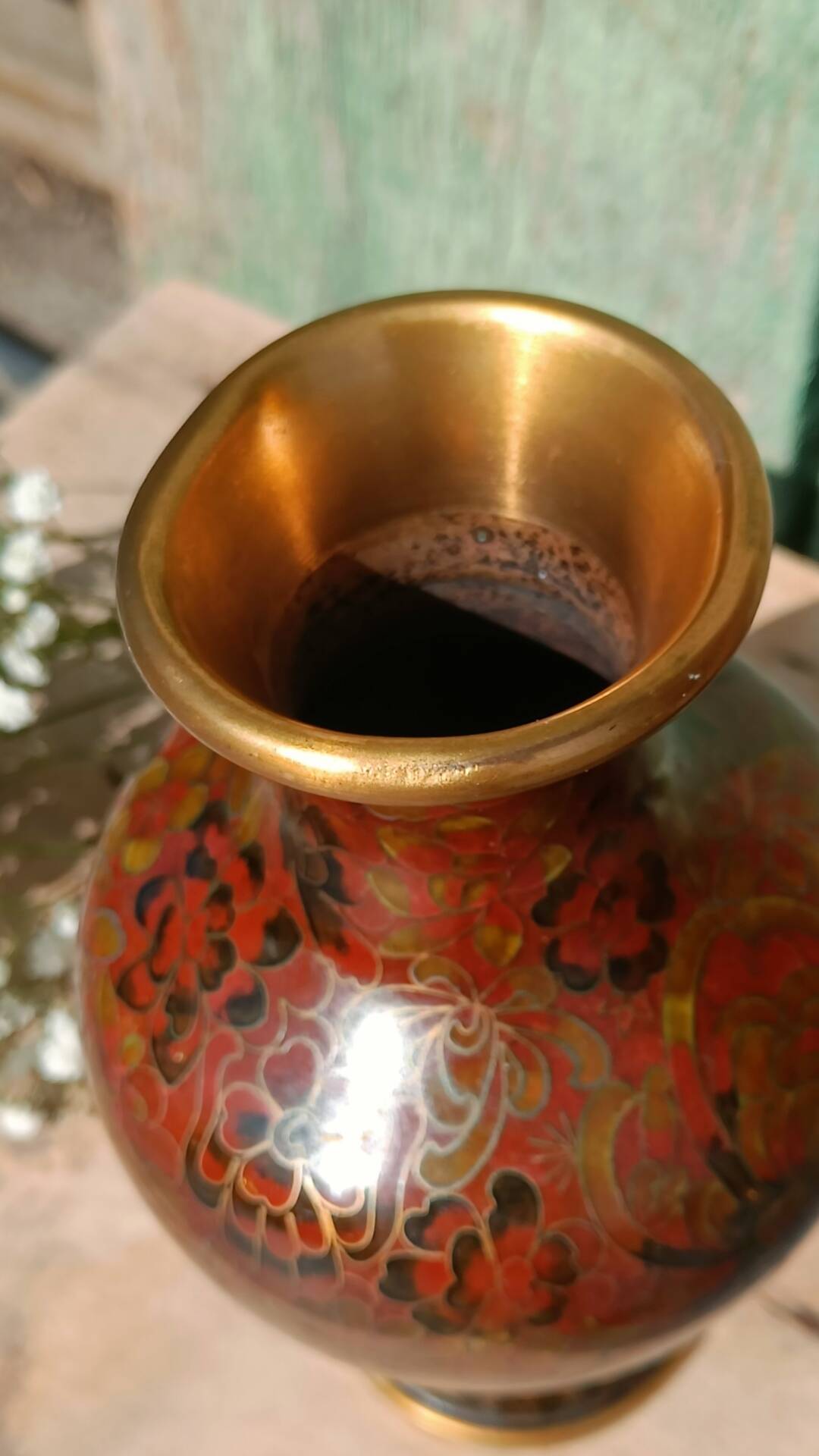 Cloisonné metal vase