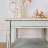 Antique table - patinated light green side table