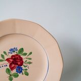 Set of 6 digoin sarreguemines dessert plates with pink flowers
