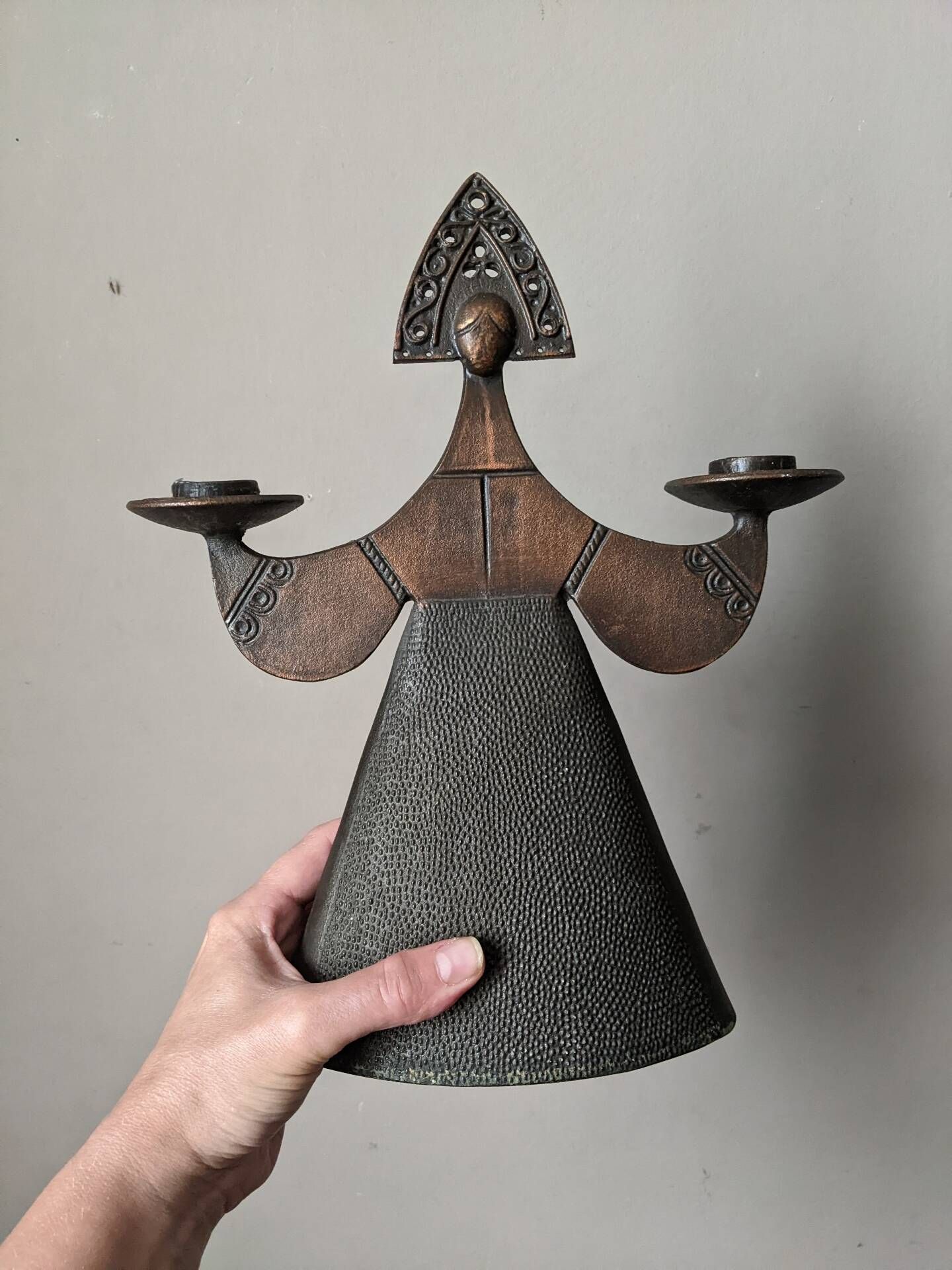 Vintage stylised woman candlestick Soviet production