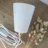 Lamp in white frosted glass