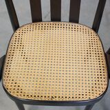 Set of 2 wooden dining chairs with woven seats
