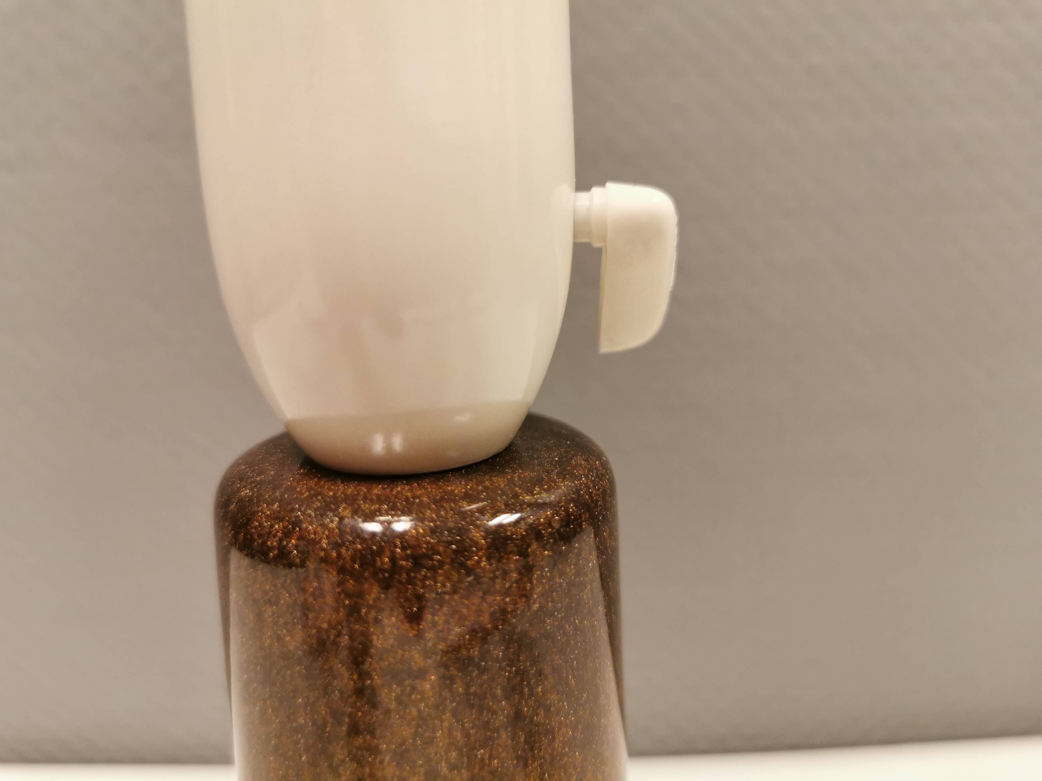 Ceramic/stoneware table lamp, Danish from the 1970s-1980s, earth and green colors
