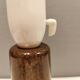 Ceramic/stoneware table lamp, Danish from the 1970s-1980s, earth and green colors