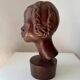 Art Deco bust of a young African woman, 1930s, wood