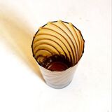 Set of 6 vintage amber glasses Height 17 cm