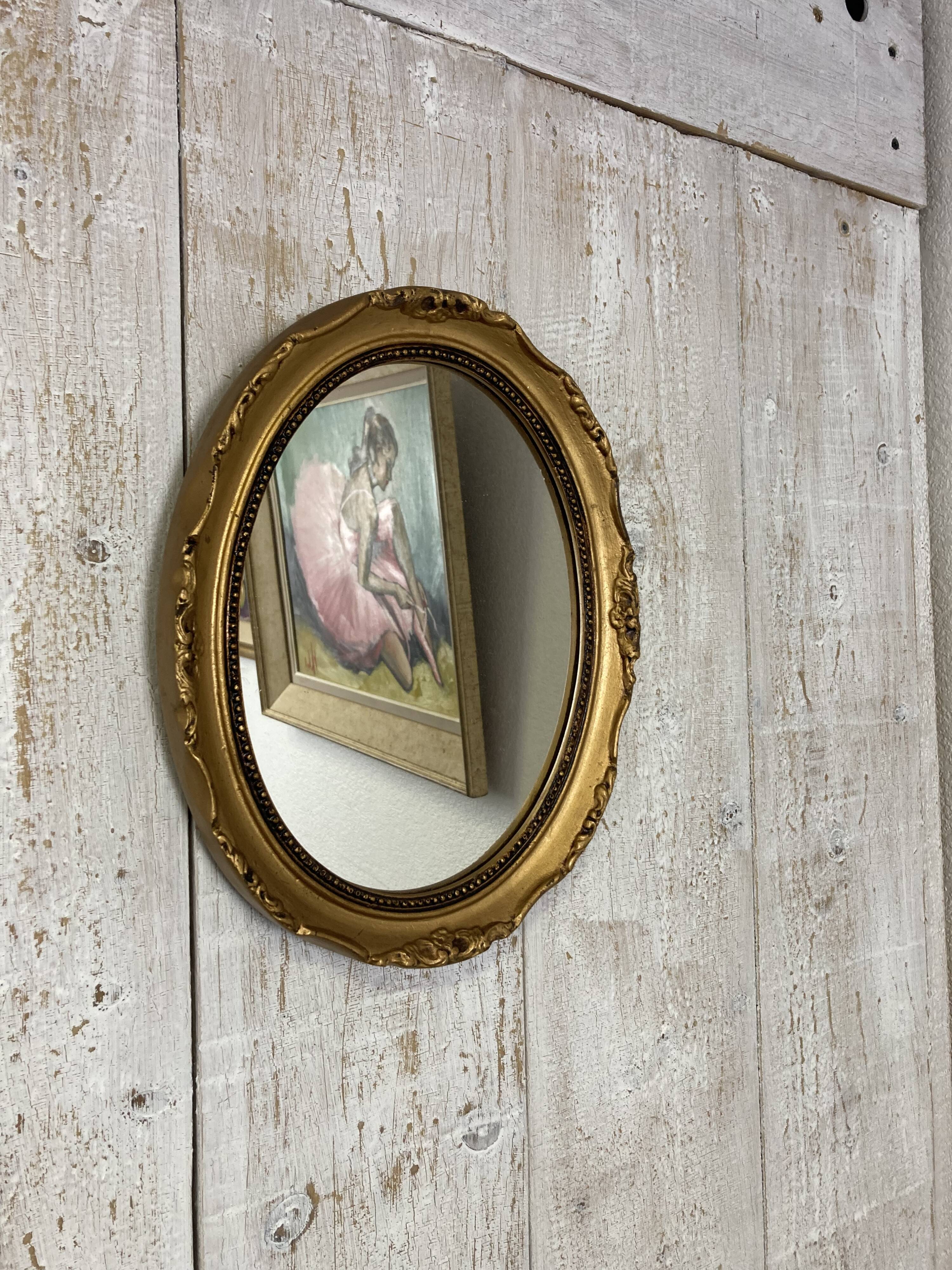 Antique oval mirror 34x27cm