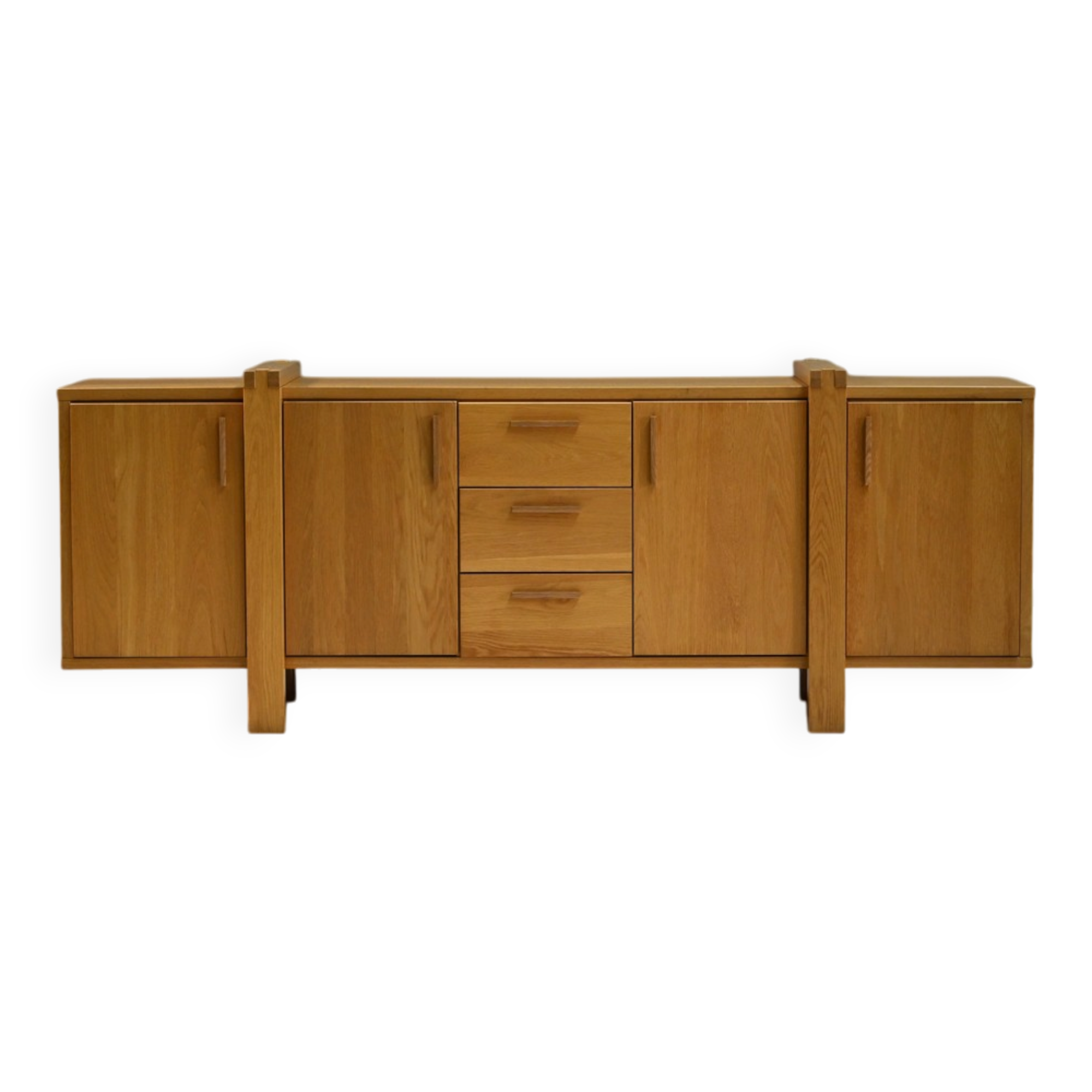 Large brustalist oak sideboard, Belgium.