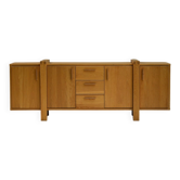 Large brustalist oak sideboard, Belgium.