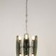 Glass and chrome suspension light in Fontana Arte style by Veca Murano, Italy.