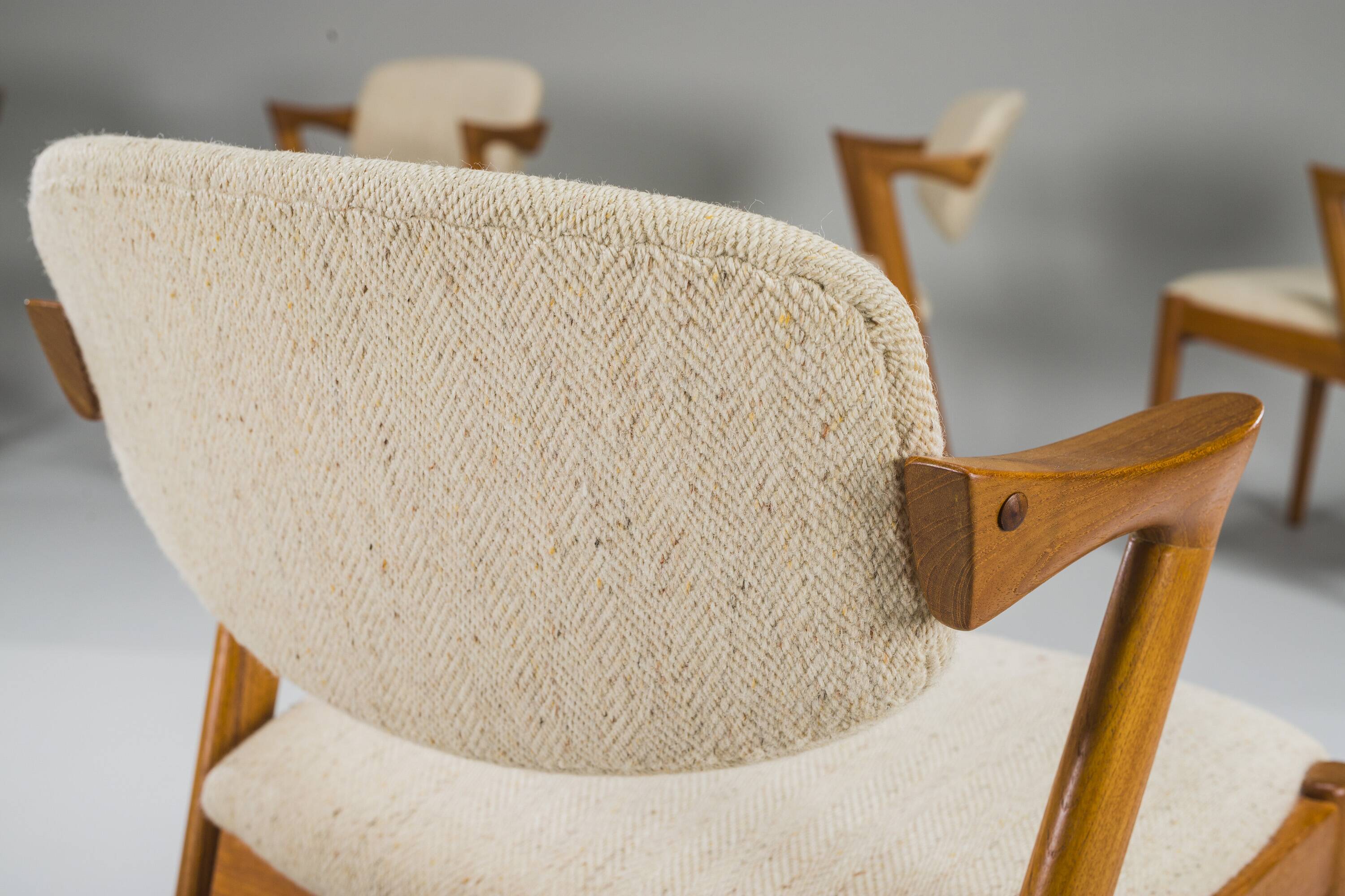 Dining Chairs Model 42 in Teak, Kai Kristiansen for Schou Andersen, 1960s,