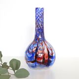 Murano vase, blue and red