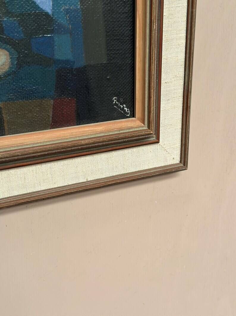 Original Oil on Swedish Panel – "The Snake Charmer" by Ragnar Ring (1908–1999) – Signed – Vintage and Framed – 38 × 60 cm (15" × 23.6")