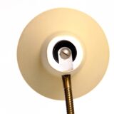 Swan neck lamp, desk lamp, SIS, vintage, brass, beige, 60s