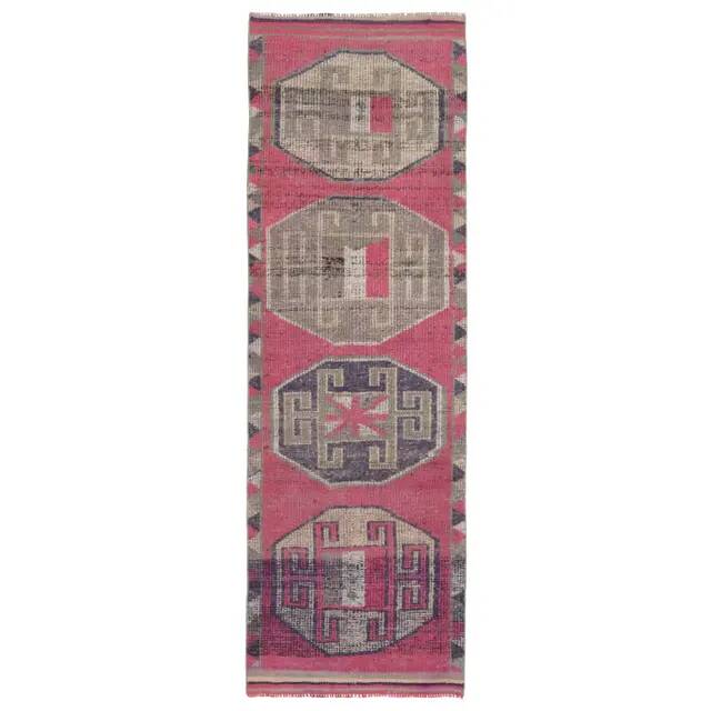 Tapis vintage turc en laine et coton noué à la main, années 1970