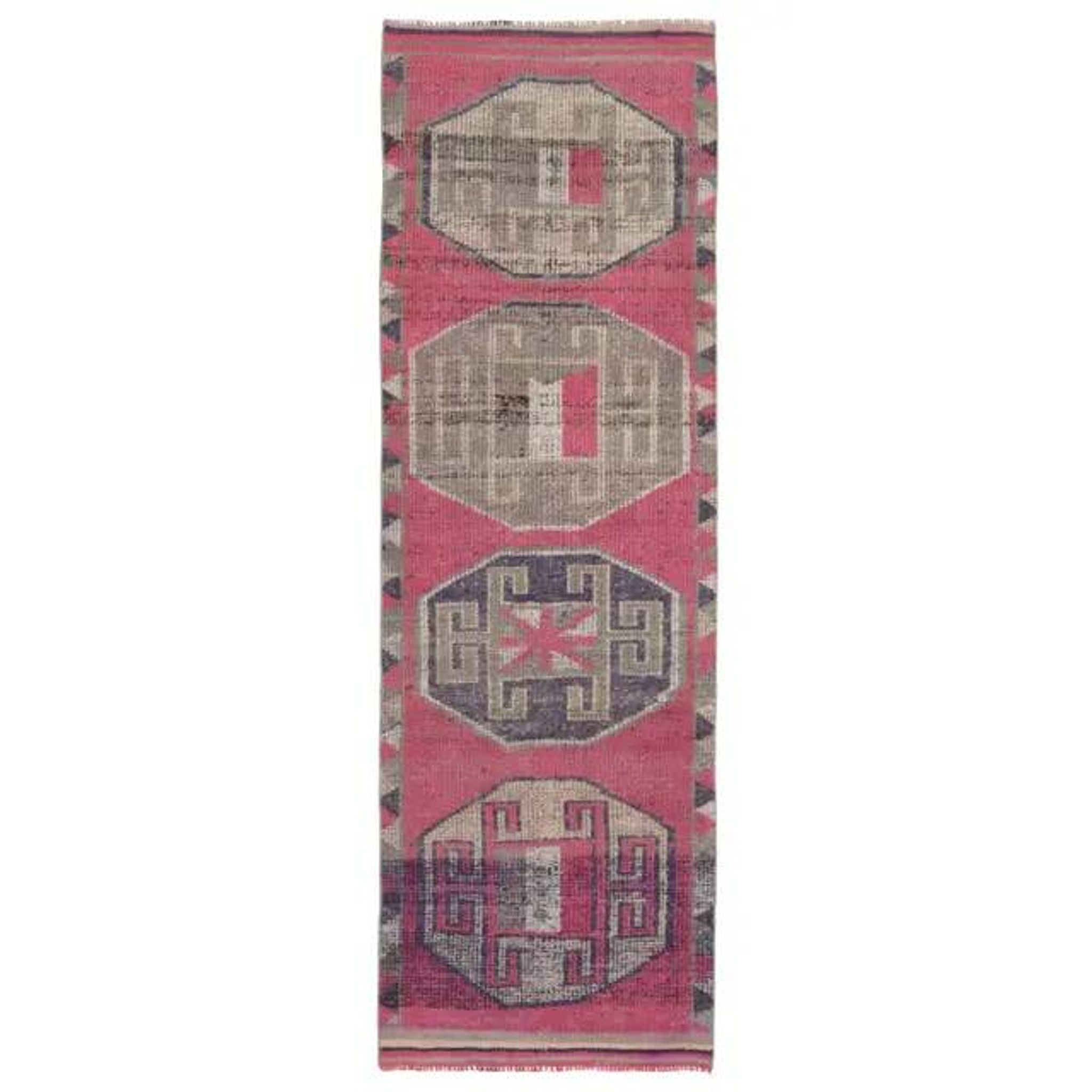 Tapis vintage turc en laine et coton noué à la main, années 1970