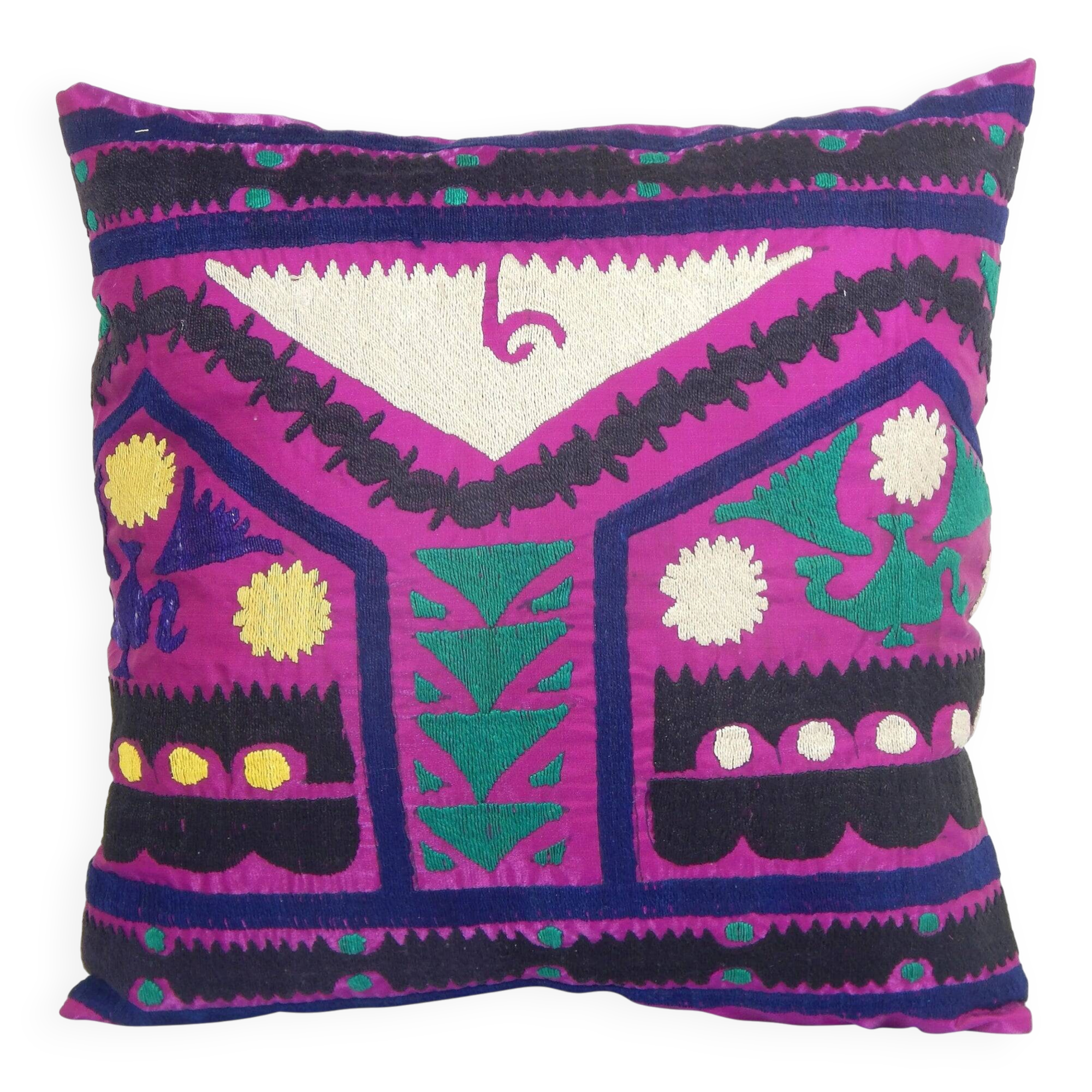 Vintage embroidered cushion cover 41x41 cm