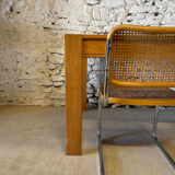 Solid elm dining table - Vintage - 1980