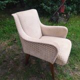 Pair of vintage armchairs 1950 armrests in wave