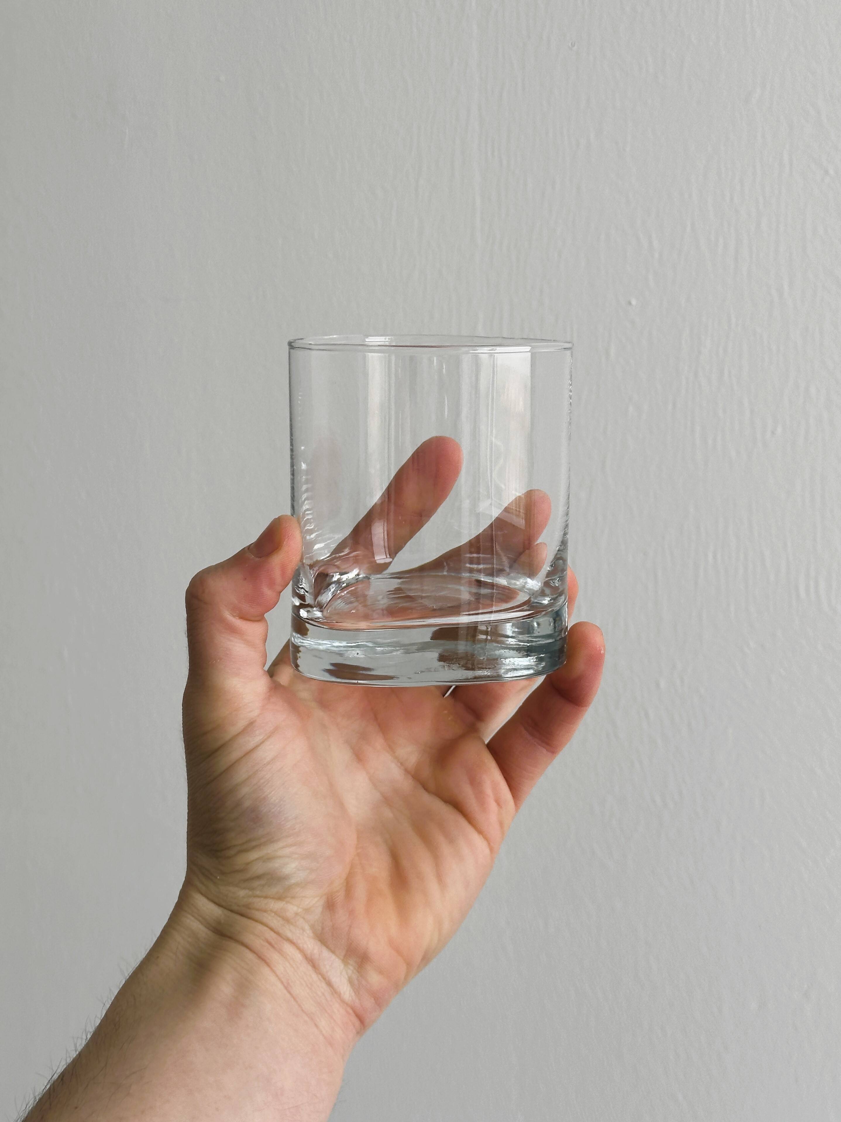 5 Clear Glass Whiskey Glasses