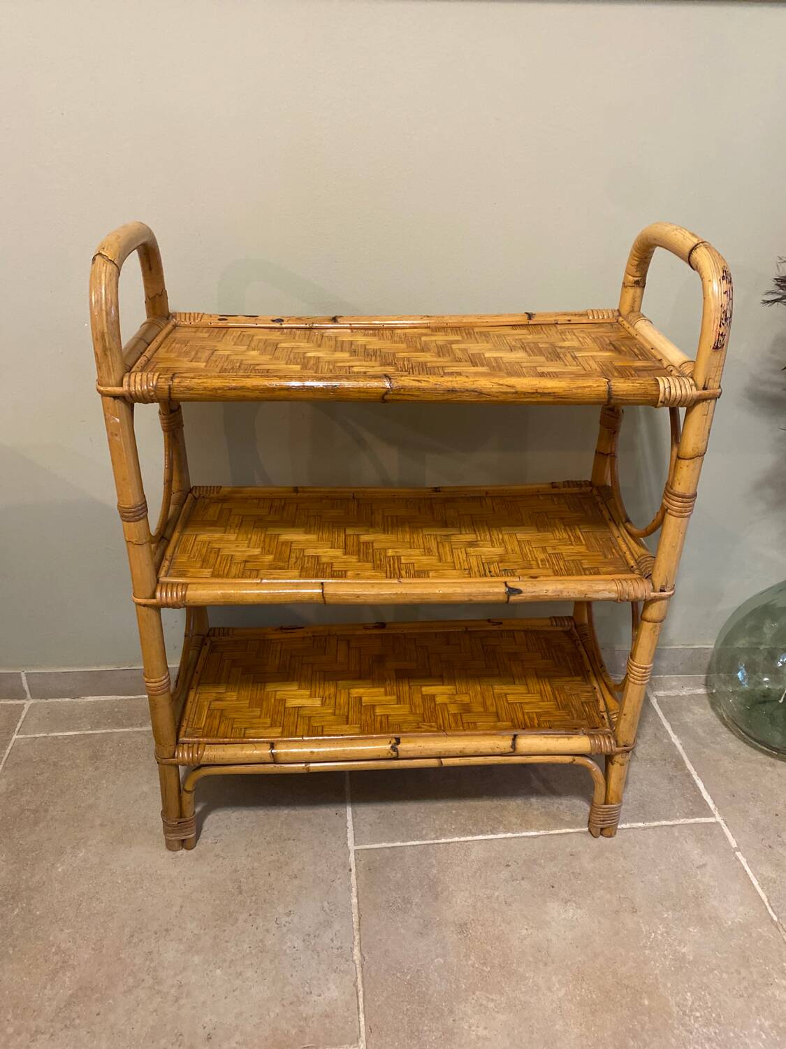 Vintage rattan shelf