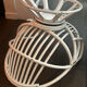 Vintage armchair in white lacquered rattan