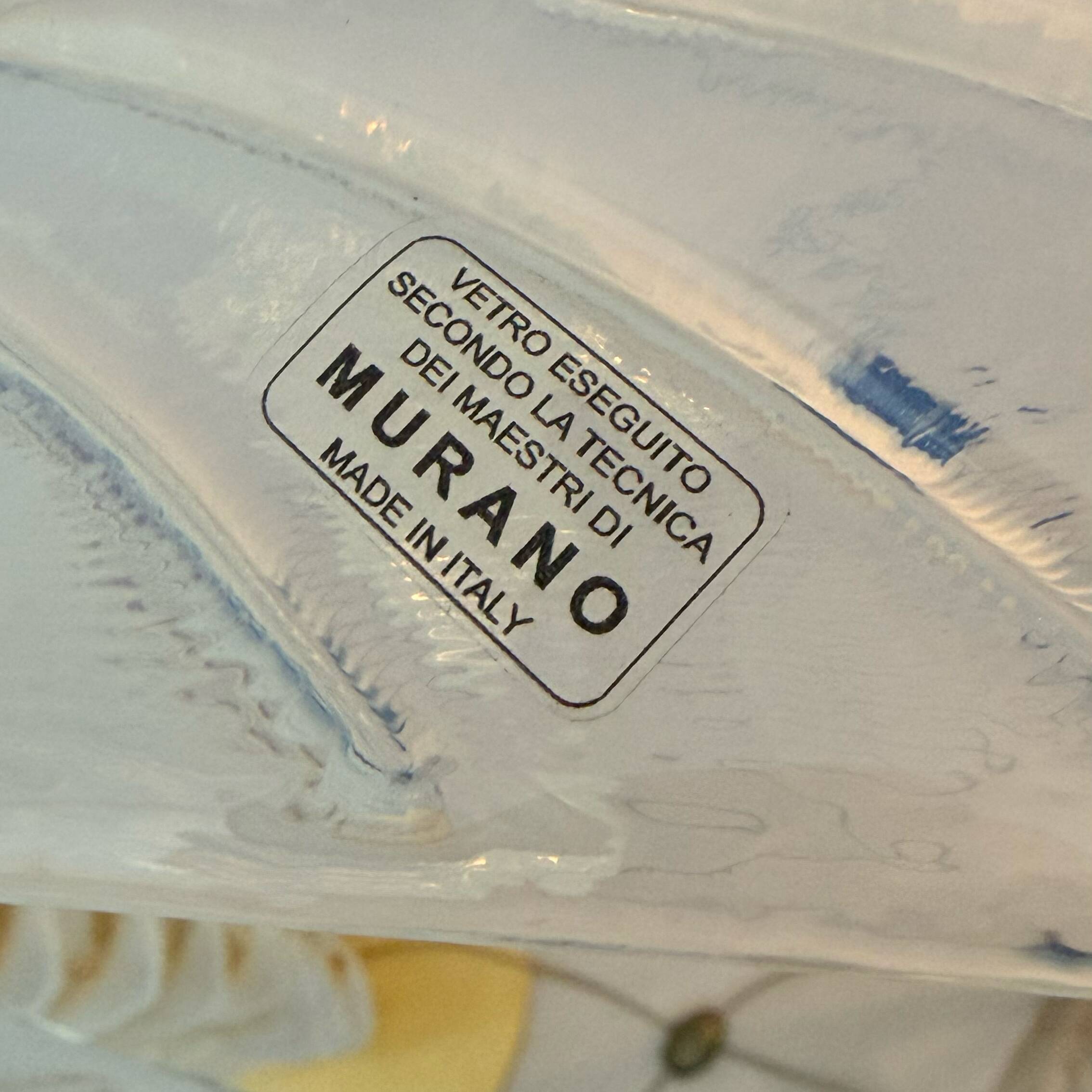 Lampe sur pied en verre de Murano en forme de palmier irisé