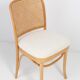 Rattan chair, off-white boucle and Thonet wood, 1960s