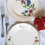 Old mismatched earthenware dinner plates