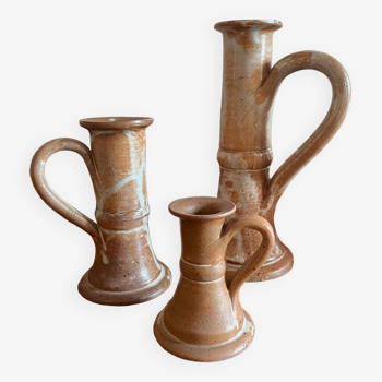 Stoneware candle holders