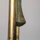 Monumental Valenti table lamp with fan palm leaf in bronze and brass, 1970s