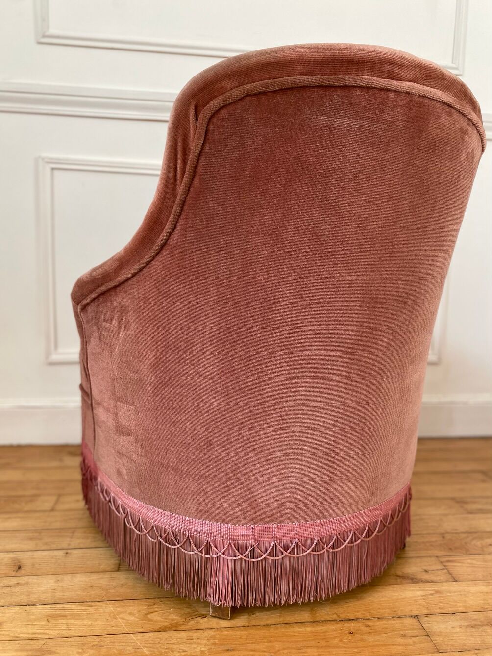 Toad armchair in pink velvet