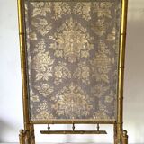 Fire screen, 19th century bamboo-style fireplace screen