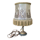 Fringed stretched skin lamp