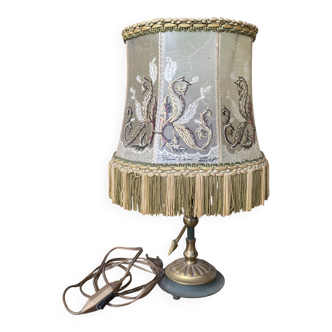 Fringed stretched skin lamp