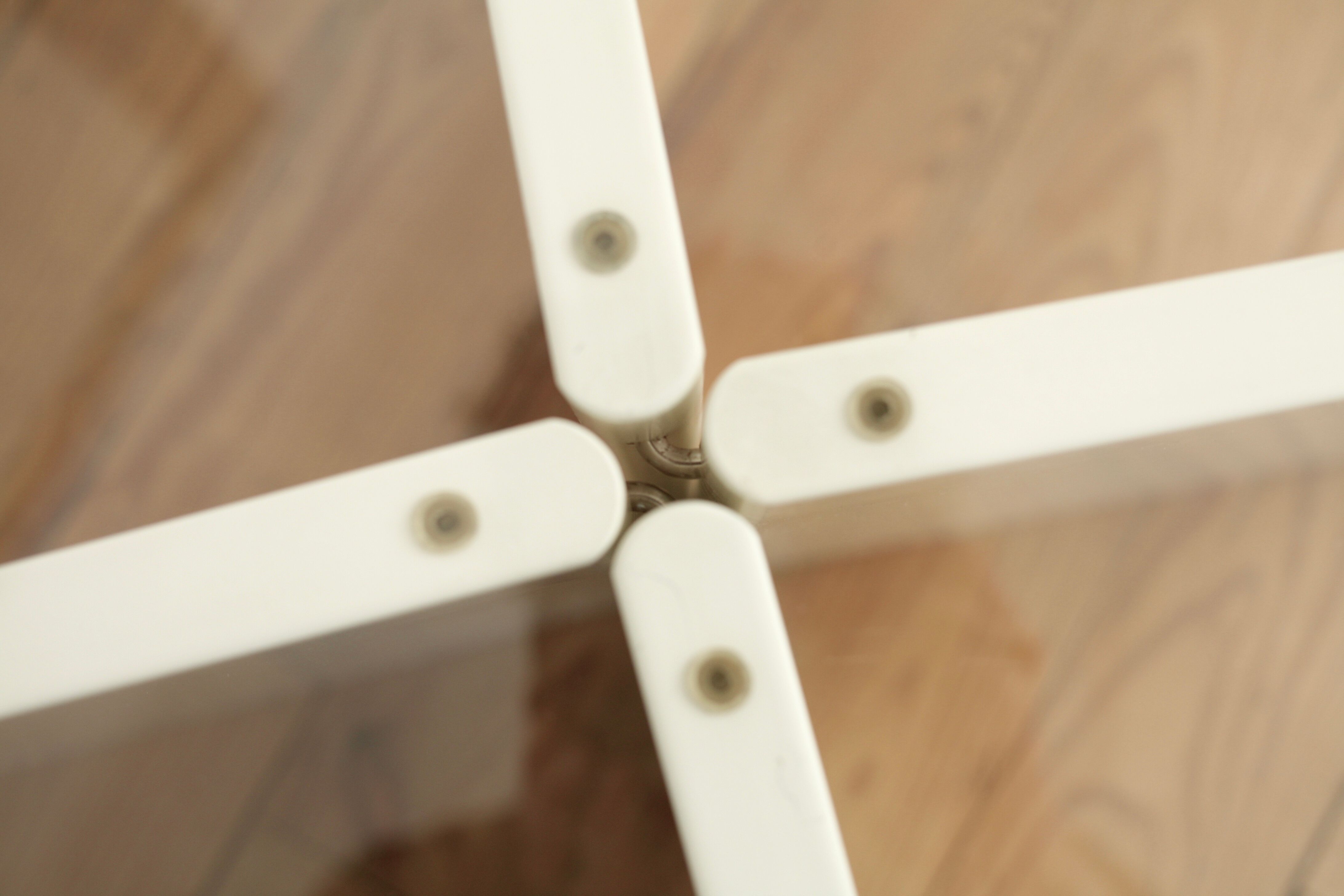 Wood and glass coffee table , France, circa 1980