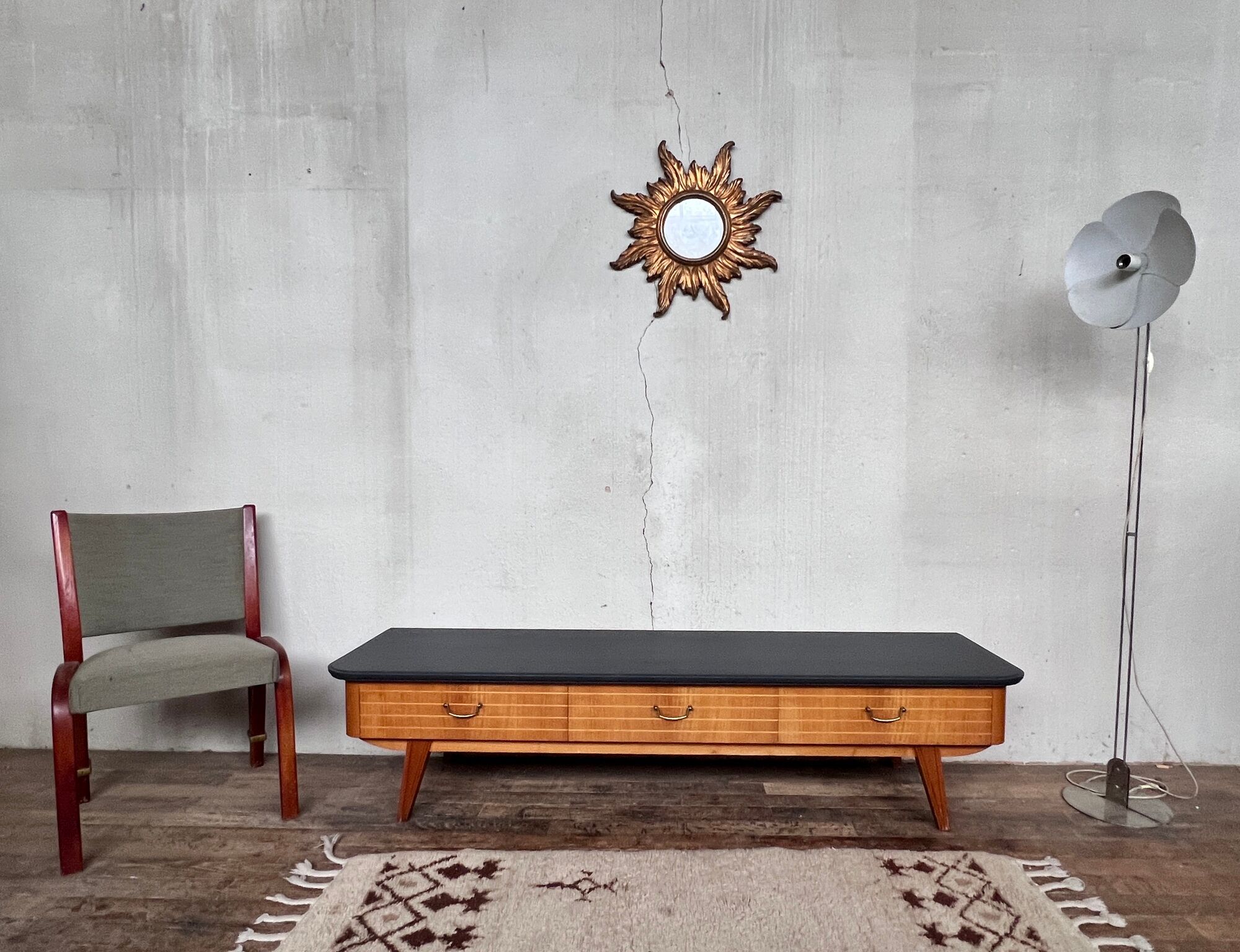 Enfilade meuble tv hifi vintage 50/60 pieds compas
