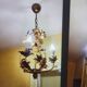 Set of 3 gold painted metal chandeliers