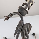 Set of Three Wrought Iron Dragon Sconces
