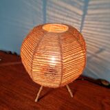Vintage rope tripod lamp, 60s