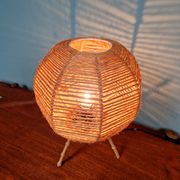 Lampe tripode vintage en corde, années 60